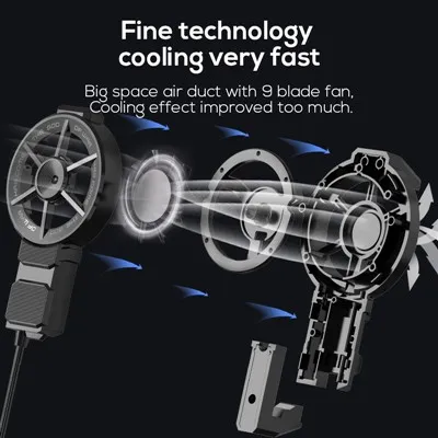 Phone Fan Cooler with USB Cable For Mobile Game