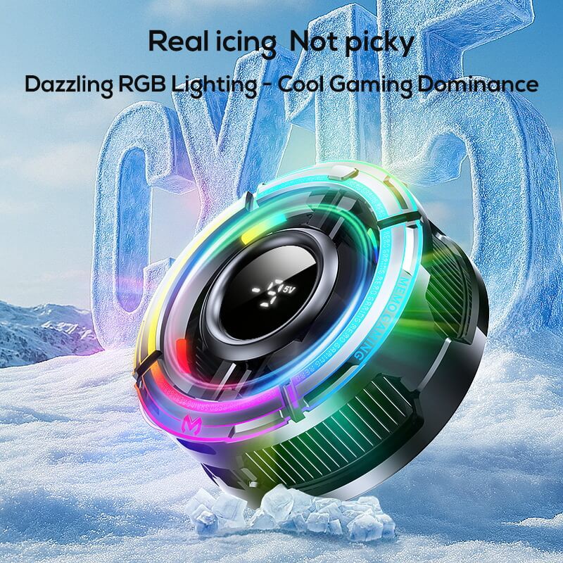 MEMO CX15 Digital Display Mobile Game Cooling Fan Colorful Led Light Phone Cooler With Four Types RGB Light